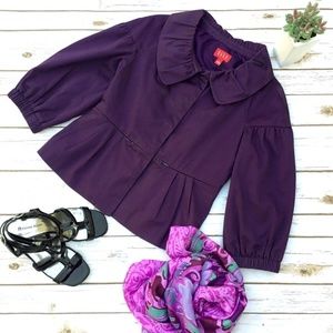Elle Purple Peplum Jacket with Peter Pan Collar